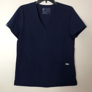 FIGS Technical "Casma" Scrub Top Small Style FW1100 Navy Blue medical shirt